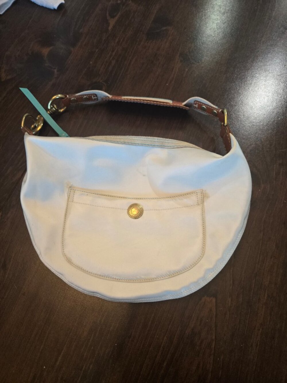 Coach Hampton Ivory Satin Hobo Bag Used; see photos for condition - Picture 3 of 16